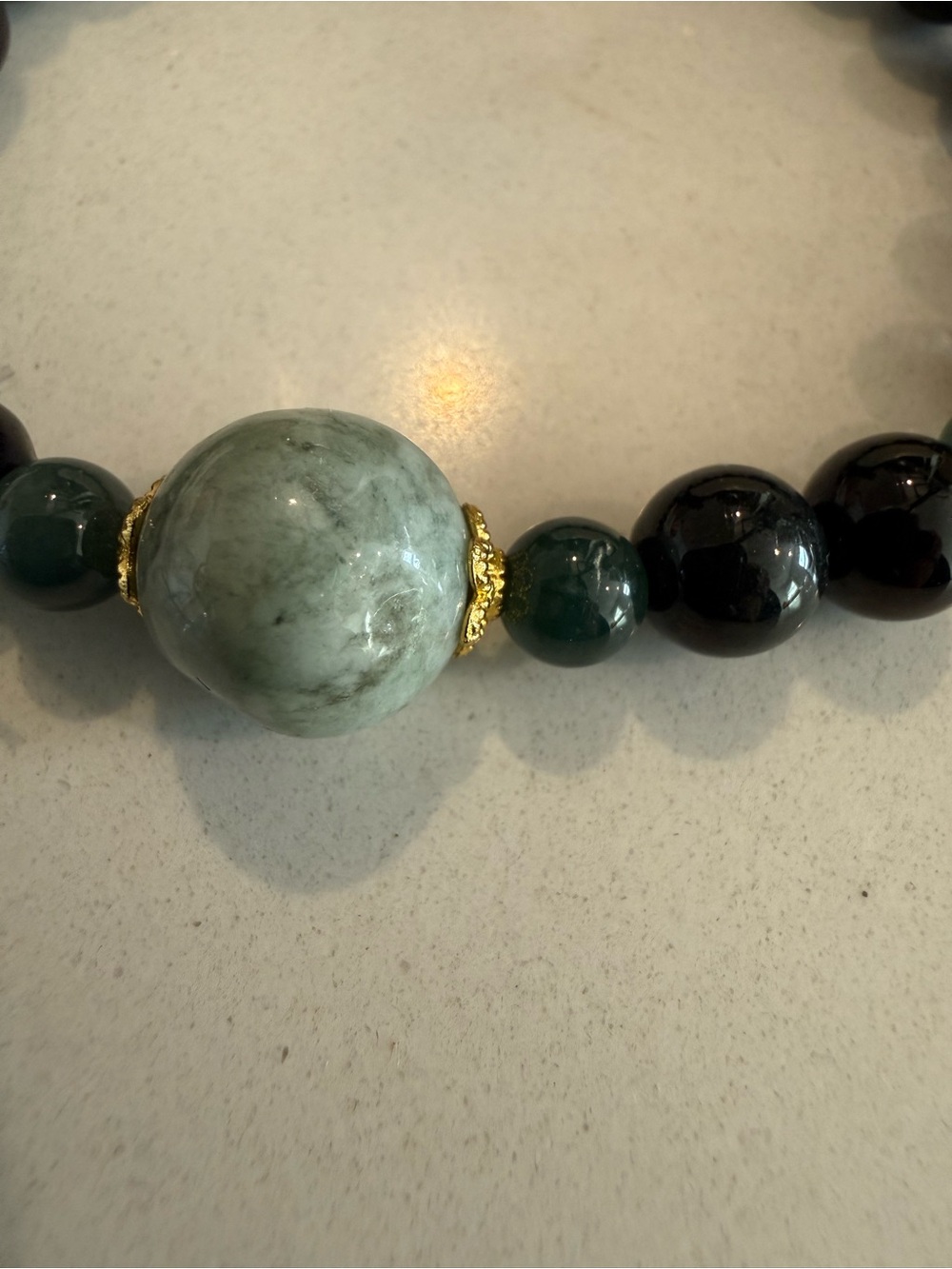 Jade Black and Green Beaded Bracelet by Jade jewelry precious material - Picture 3 of 12